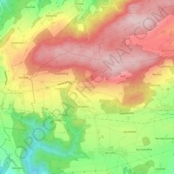 Carte topographique Innerberg, altitude, relief