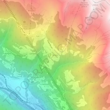 Carte topographique Molare, altitude, relief