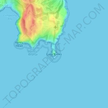 Carte topographique Cape Banks, altitude, relief