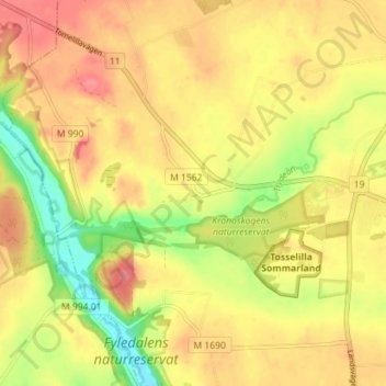 Carte topographique Ramsåsa, altitude, relief