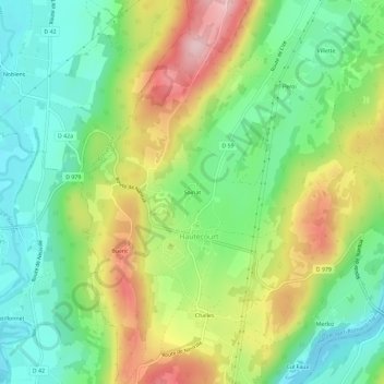 Carte topographique Soiriat, altitude, relief