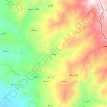 Carte topographique Hero, altitude, relief