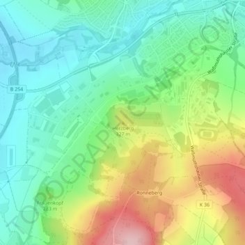 Carte topographique Herzberg, altitude, relief