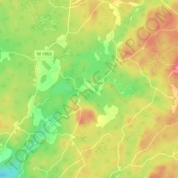 Carte topographique Guvarp, altitude, relief