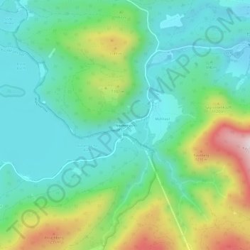 Carte topographique Niedernach, altitude, relief