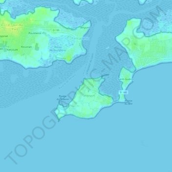 Carte topographique Pénerf, altitude, relief