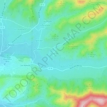 Carte topographique Les Davids, altitude, relief