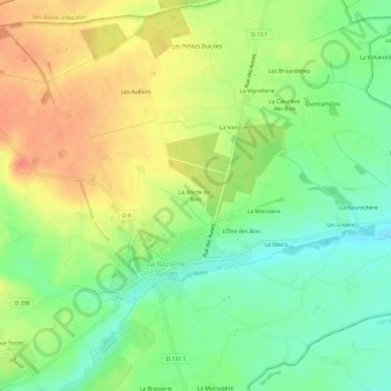Carte topographique La Borde des Bois, altitude, relief