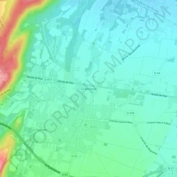 Carte topographique La Barraque, altitude, relief