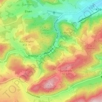 Carte topographique Weiße Ahe, altitude, relief