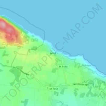 Carte topographique Arild, altitude, relief