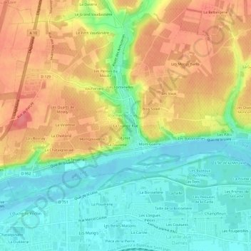 Carte topographique La Grande Rue, altitude, relief