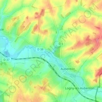 Carte topographique Buirefontaine, altitude, relief