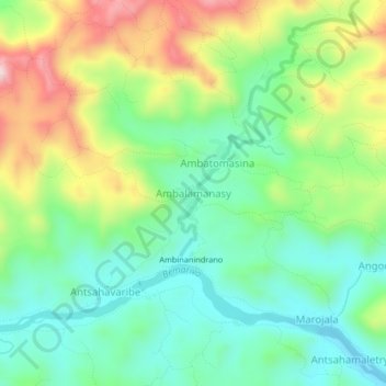 Carte topographique Ambalamanasy, altitude, relief