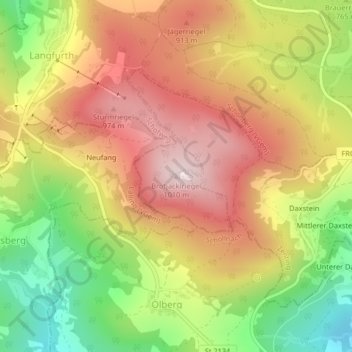 Carte topographique Brotjacklriegel, altitude, relief