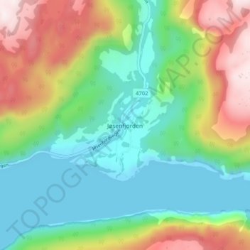 Carte topographique Jøsenfjorden, altitude, relief