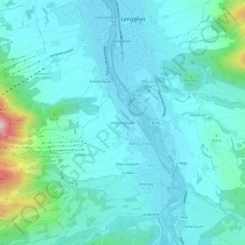 Carte topographique Untermurbach, altitude, relief