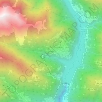 Carte topographique Busada, altitude, relief