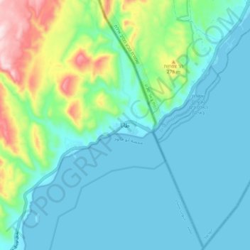 Carte topographique Taba, altitude, relief