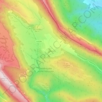 Carte topographique Lalastra, altitude, relief
