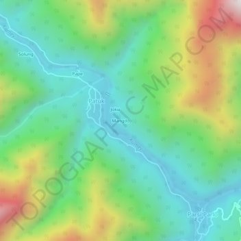 Carte topographique Mangdo, altitude, relief