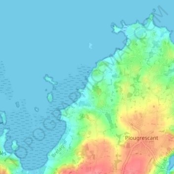 Carte topographique Pors Scaff, altitude, relief