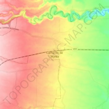 Carte topographique Camarón de Tejeda, altitude, relief
