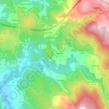 Carte topographique Béxeres, altitude, relief