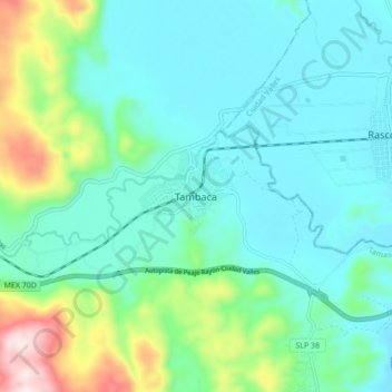 Carte topographique Tambaca, altitude, relief