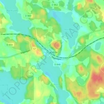 Carte topographique Stjärnhov, altitude, relief