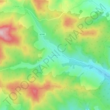 Carte topographique Popești, altitude, relief
