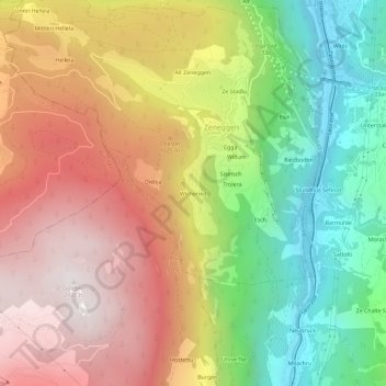 Carte topographique Wicheried, altitude, relief