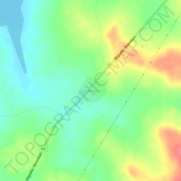 Carte topographique Gbémou, altitude, relief