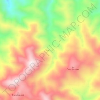 Carte topographique Sintuwu, altitude, relief