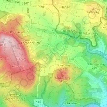 Carte topographique Trift, altitude, relief
