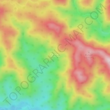 Carte topographique Taopa, altitude, relief