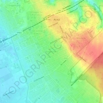 Carte topographique Madonnetta, altitude, relief