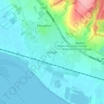 Carte topographique Brough, altitude, relief