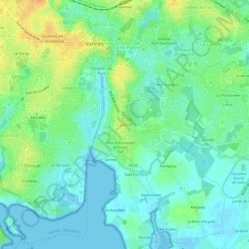 Carte topographique Calmont, altitude, relief