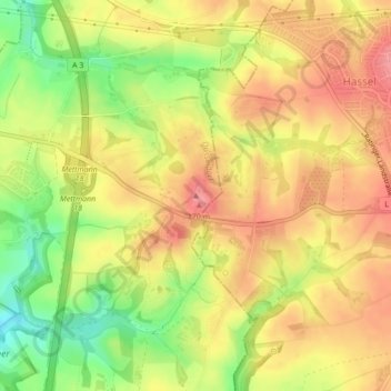 Carte topographique Sandberg, altitude, relief