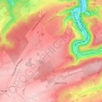 Carte topographique Ronheuville, altitude, relief