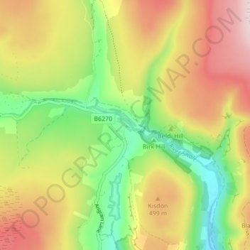 Carte topographique Keld, altitude, relief