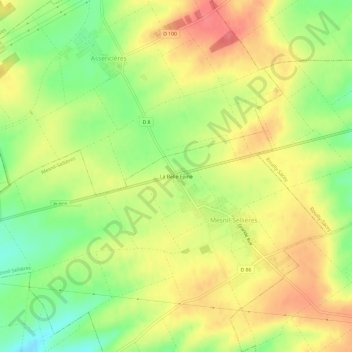 Carte topographique La Belle Épine, altitude, relief