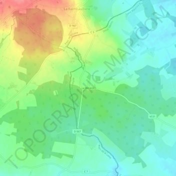 Carte topographique La Blinière, altitude, relief
