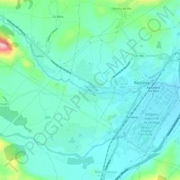Carte topographique Nestares, altitude, relief
