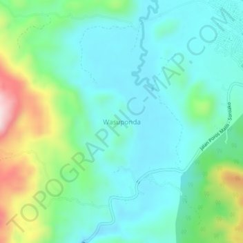 Carte topographique Wasuponda, altitude, relief