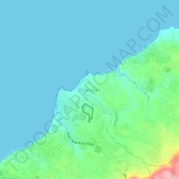 Carte topographique Balangan, altitude, relief