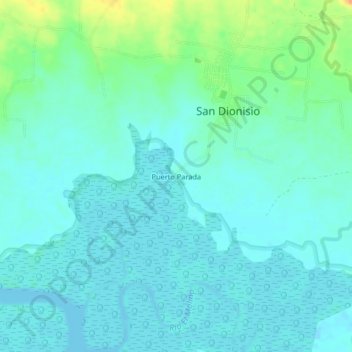 Carte topographique Puerto Parada, altitude, relief