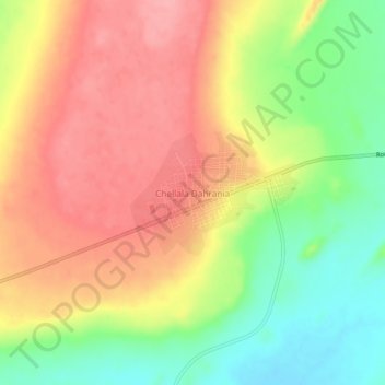 Carte topographique Chellala Dahrania, altitude, relief
