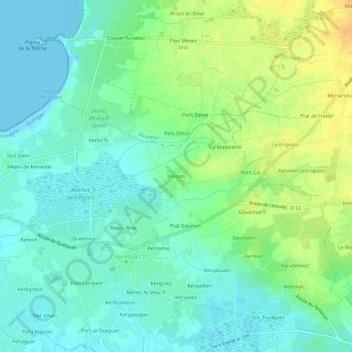 Carte topographique Lescors, altitude, relief